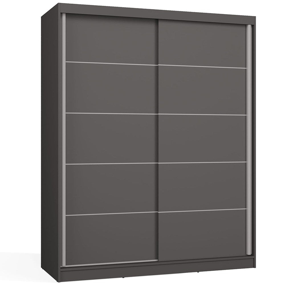 SZAFA Przesuwna IGA 160 Cm Szprosy ANTRACYT Stylowa i Funkcjonalna