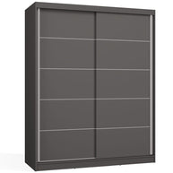 SZAFA Przesuwna IGA 160 Cm Szprosy ANTRACYT Stylowa i Funkcjonalna