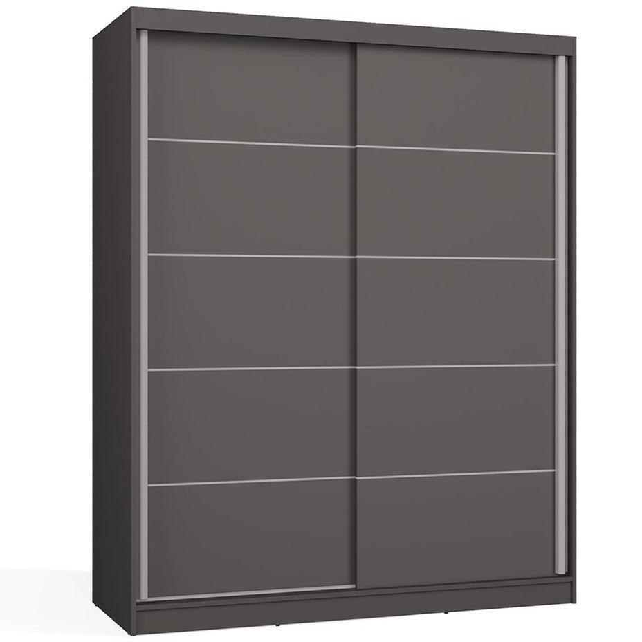 SZAFA Przesuwna IGA 160 Cm Szprosy ANTRACYT Stylowa i Funkcjonalna