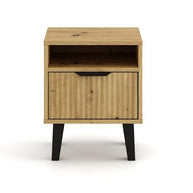 SZAFKA NOCNA SCANDI 1S SLIM 1 SZUFLADA RYFLOWANY FRONT DĄB ARTISAN
