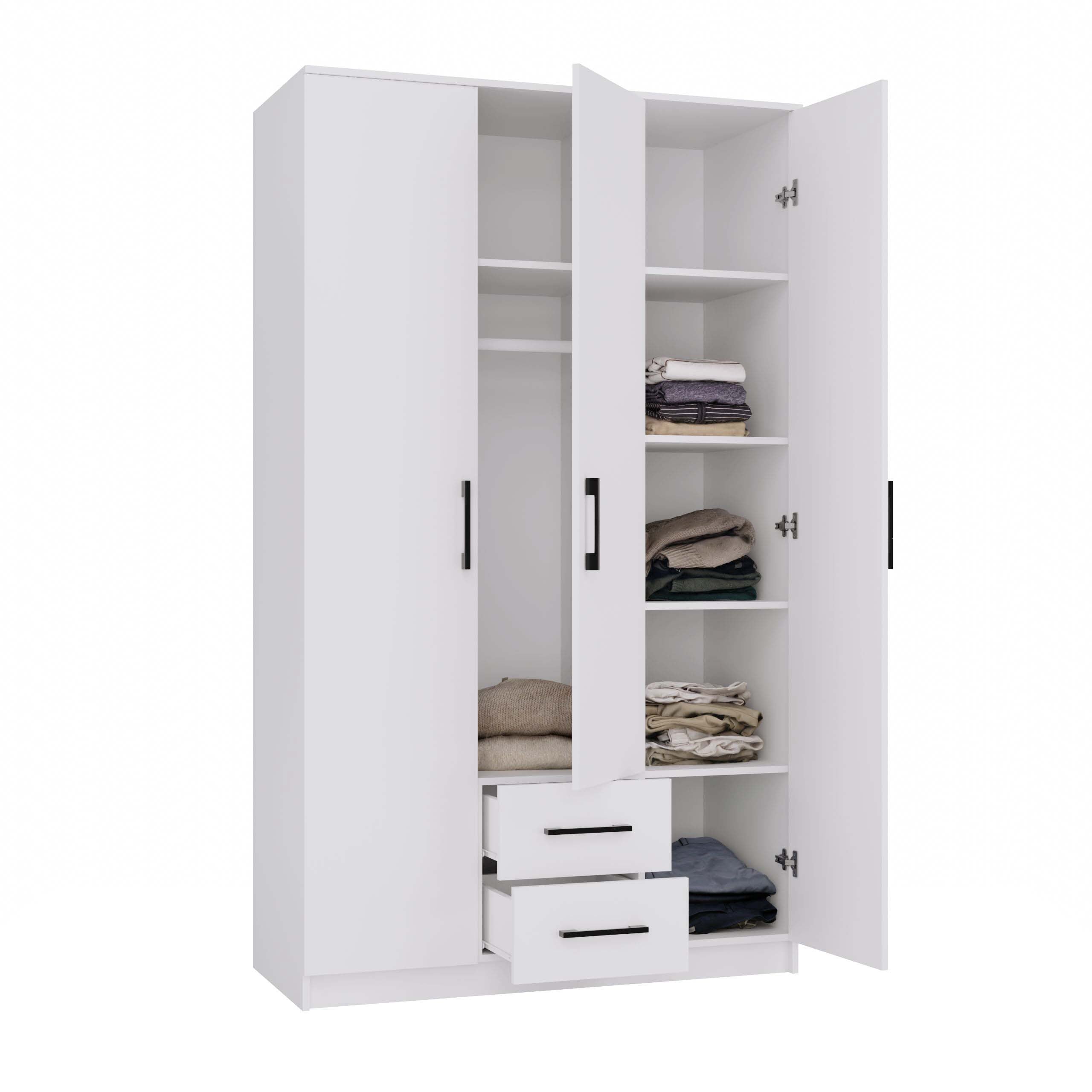 SZAFA ROMANA 120 BEZ LUSTRA 2 SZUFLADY 120CM BIEL