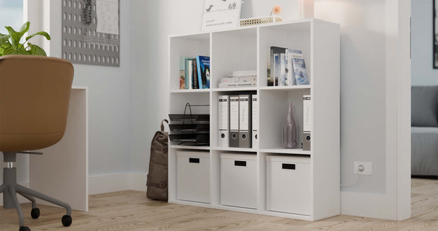 REGAŁ KOMOROWY SZAFKA MALAX 3X3 H ZABUDOWANY TYŁ BIEL MAT