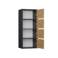 KOMODA ALMA 4 DRZWI 4 PÓŁKI ANTRACYT DĄB ARTISAN
