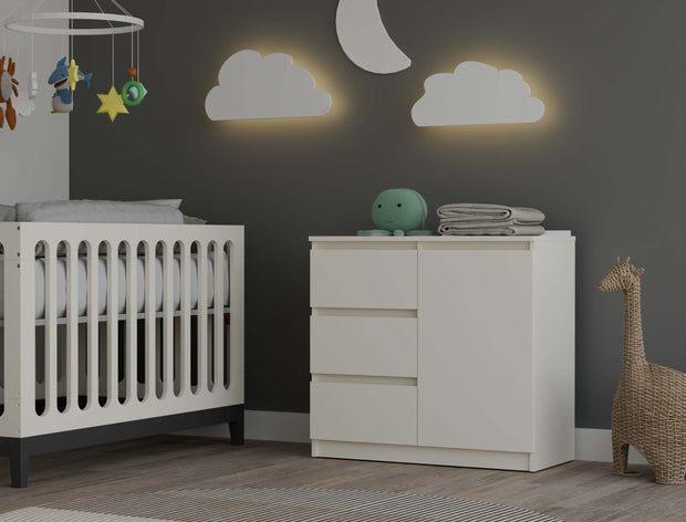 KOMODA 1D3S SZAFKA 1 DRZWI 3 SZUFLADY KASZMIR BEŻ