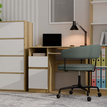 KOMODA ALMA 4 DRZWI 4 PÓŁKI BIEL / KORPUS DĄB ARTISAN