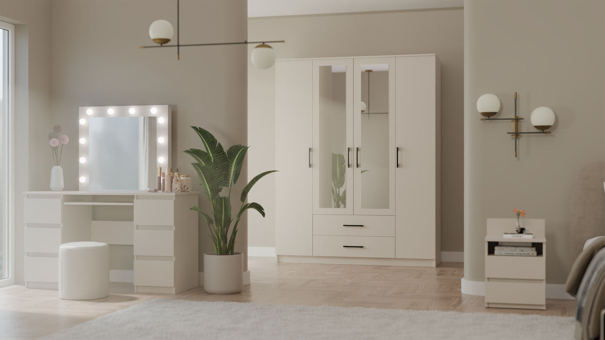 SZAFA ROMANA 160 Z LUSTREM 2 SZUFLADY 160CM KASZMIR BEŻ