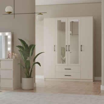 SZAFA ROMANA 160 Z LUSTREM 2 SZUFLADY 160CM KASZMIR BEŻ