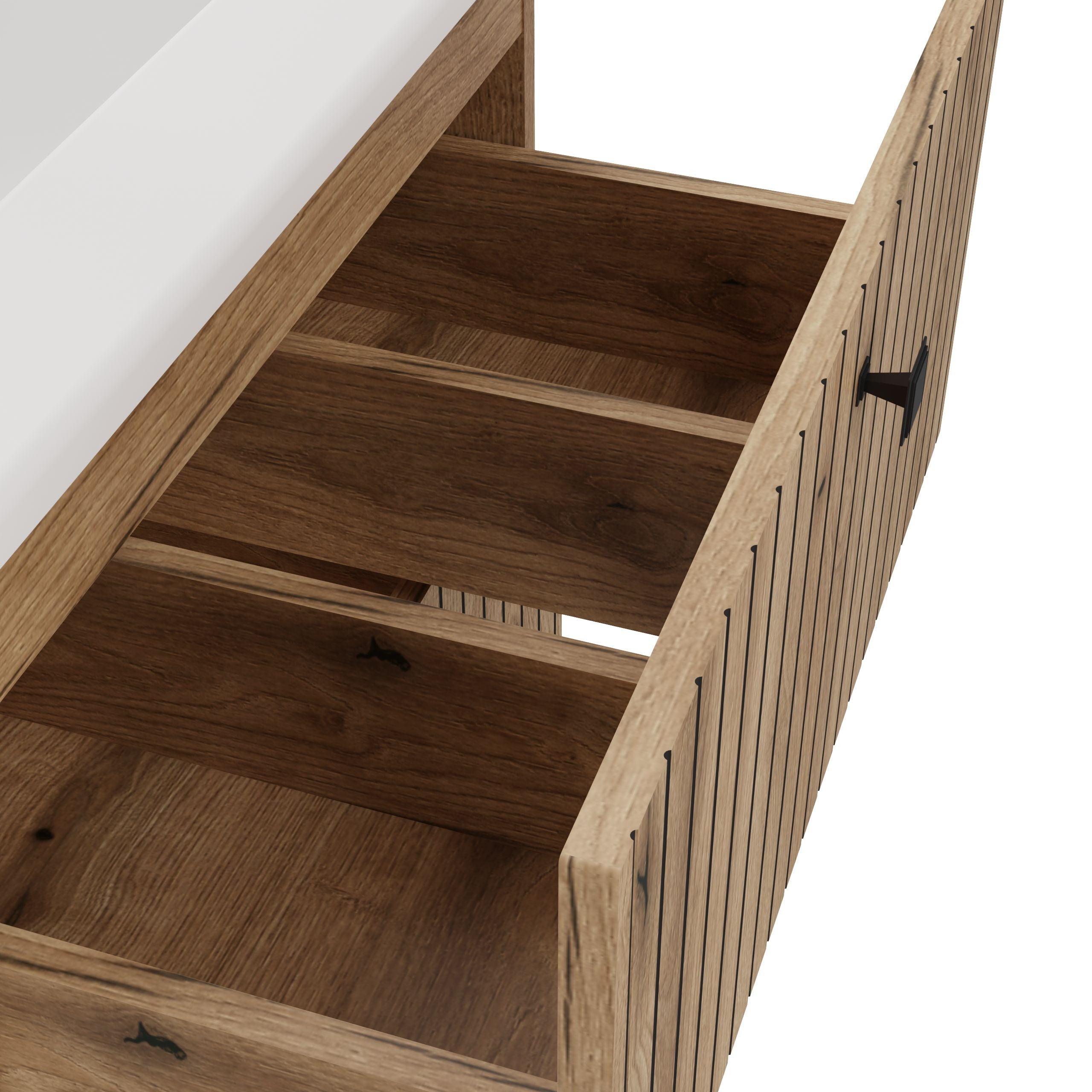 SZAFKA POD UMYWALKĘ TIGO 60 2S DĄB EVOKE RYFLOWANY FRONT + UMYWALKA