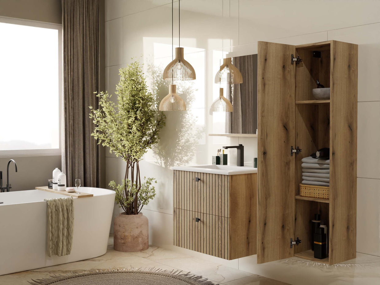 SZAFKA POD UMYWALKĘ TIGO 60 2S DĄB EVOKE RYFLOWANY FRONT