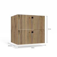 SZAFKA POD UMYWALKĘ TIGO 60 2S DĄB EVOKE RYFLOWANY FRONT