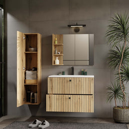 SZAFKA POD UMYWALKĘ TIGO 80 2S DĄB EVOKE RYFLOWANY FRONT