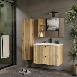 SZAFKA POD UMYWALKĘ TIGO 80 2S DĄB EVOKE RYFLOWANY FRONT