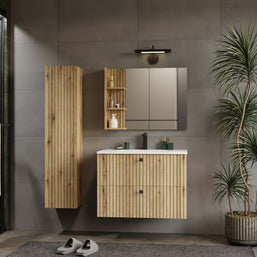 SZAFKA POD UMYWALKĘ TIGO 80 2S DĄB EVOKE RYFLOWANY FRONT