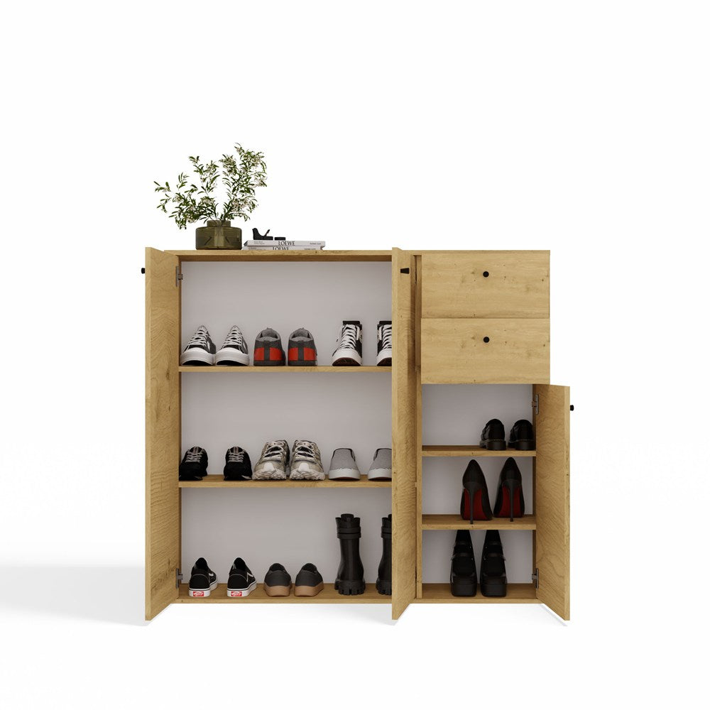 KOMODA FRAN DĄB ARTISAN 120 Cm 3 Drzwi 2 Szuflady 30 Cm Do Salonu Sypialni