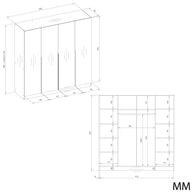 SZAFA SENSO 4D 200CM 4 DRZWI KASZMIR BEŻ