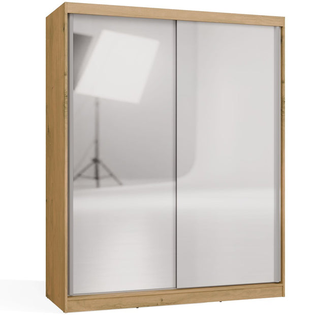 SZAFA Przesuwna IGA 160 2 Lustra DĄB ARTISAN ANTRACYT – Nowoczesny Design