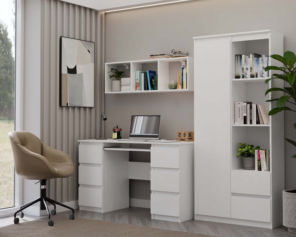 Regał Wiszący COBI 1X3 - Nowoczesna Półka Ścienna 3 Komory Biel Mat