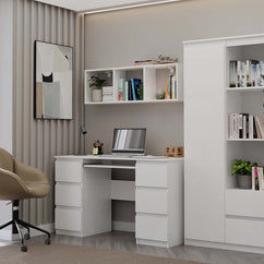 Regał Wiszący COBI 1X3 - Nowoczesna Półka Ścienna 3 Komory Biel Mat