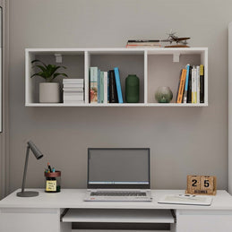 Regał Wiszący COBI 1X3 - Nowoczesna Półka Ścienna 3 Komory Biel Mat