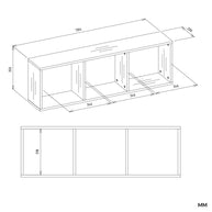 Regał Wiszący COBI 1X3 - Nowoczesna Półka Ścienna 3 Komory Biel Mat