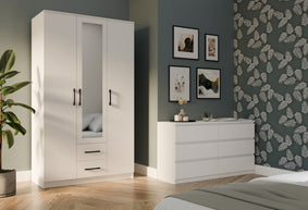 SZAFA ROMANA 120 LUSTRO 2 SZUFLADY 120CM BIEL