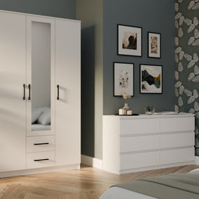 SZAFA ROMANA 120 LUSTRO 2 SZUFLADY 120CM BIEL