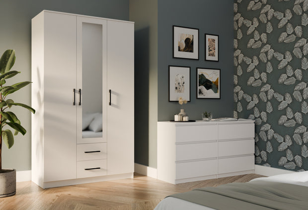 SZAFA ROMANA 120 LUSTRO 2 SZUFLADY 120CM BIEL