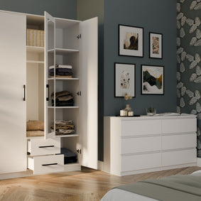 SZAFA ROMANA 120 LUSTRO 2 SZUFLADY 120CM BIEL
