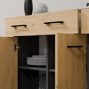 Komoda SIMPLO 3D3S Szafka 3 Szuflady 3 Drzwi ANTRACYT DĄB ARTISAN