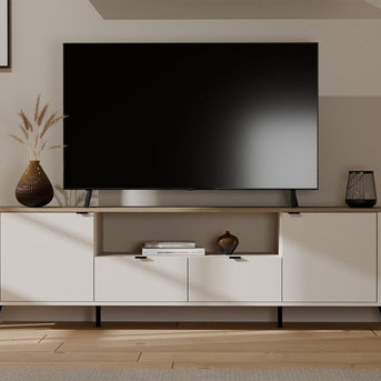 Szafka RTV CORDOBA 2D2S Kaszmir Beż Dąb Castello Szafka Pod TV 2 Szuflady