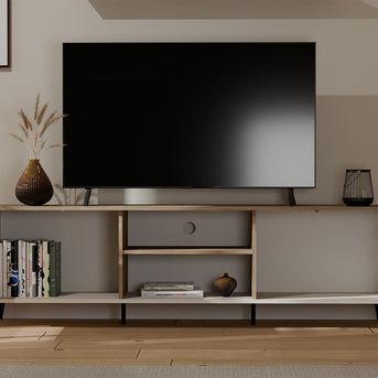 Szafka RTV POINT 2D Kaszmir Beż Dąb Castello Szafka Pod TV 2 Drzwi