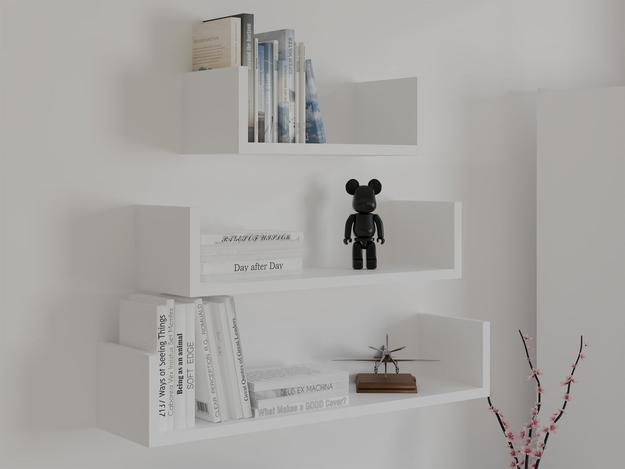 KOMPLET 3 x PÓŁKA WISZĄCA ŚCIENNA MOBI 3P BIEL