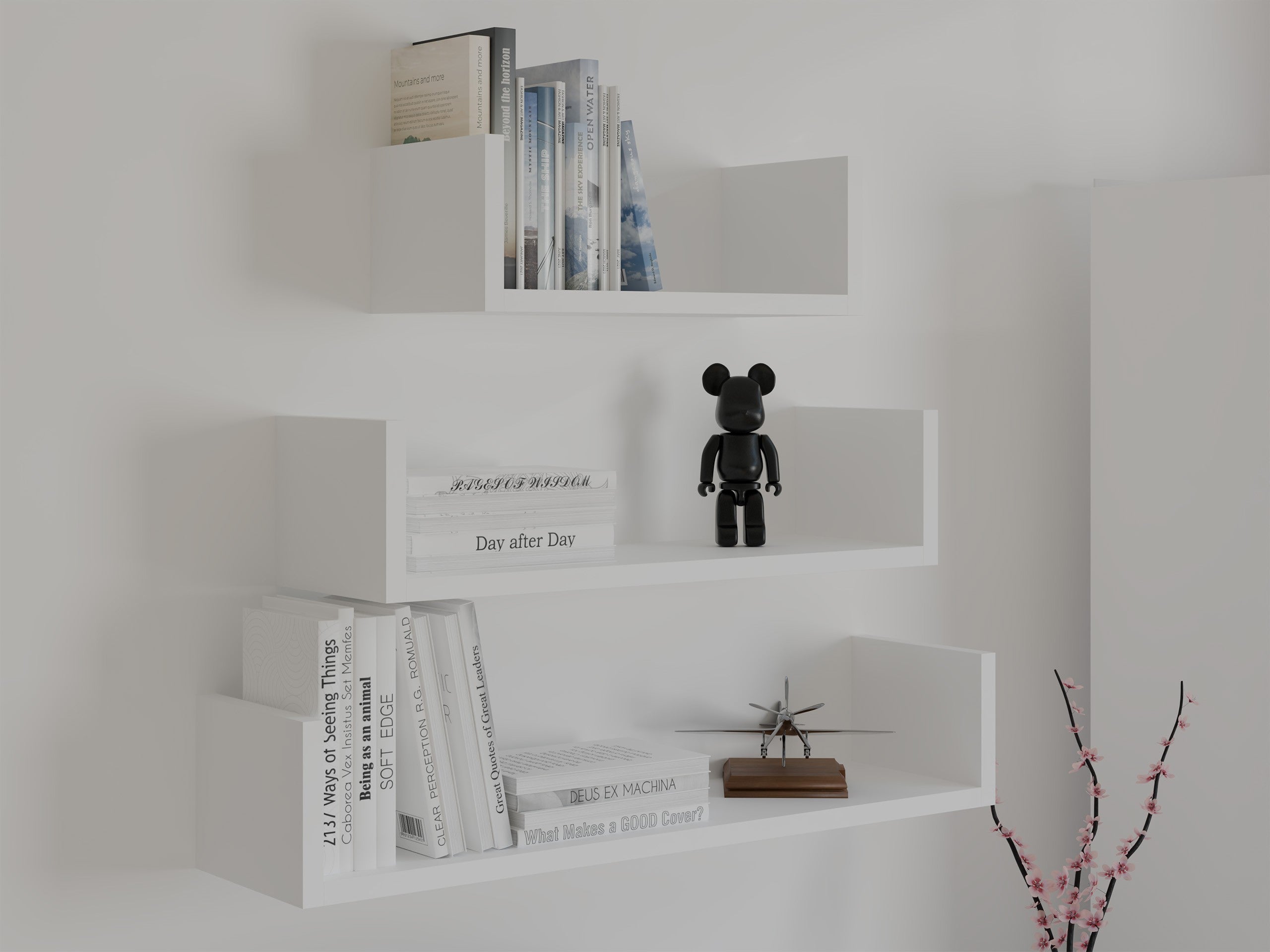 KOMPLET 3 x PÓŁKA WISZĄCA ŚCIENNA MOBI 3P BIEL