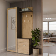 GARDEROBA DUO ANTRACYT DĄB ARTISAN