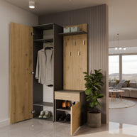 GARDEROBA DUO ANTRACYT DĄB ARTISAN