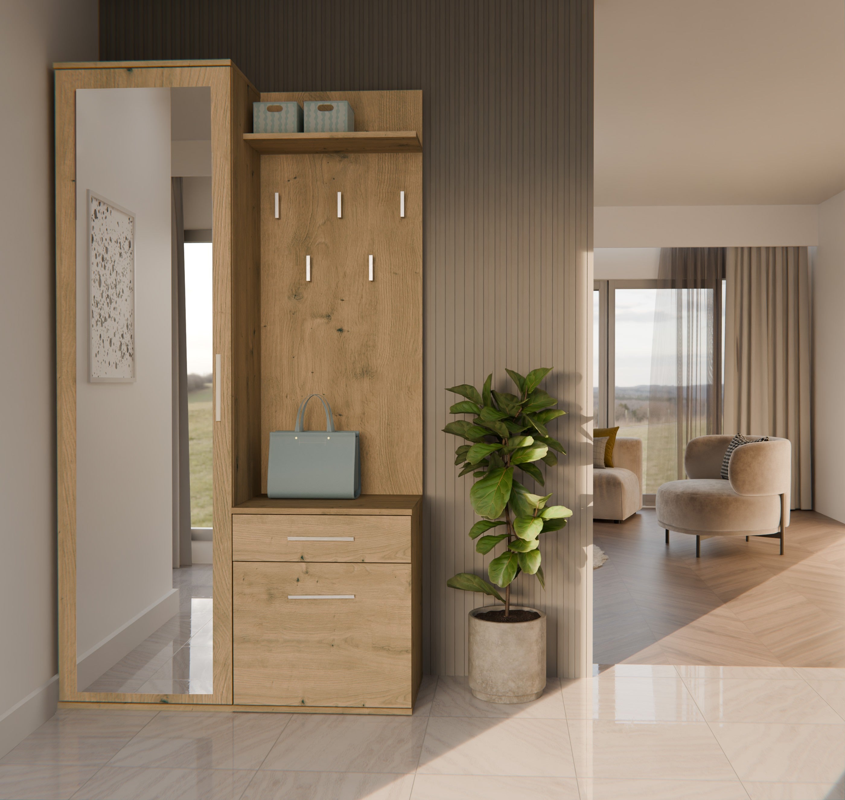 GARDEROBA DUO DĄB ARTISAN