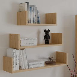 Półka Wisząca MOBI 3P Komplet 3x – Nowoczesne Półki Ścienne DĄB ARTISAN