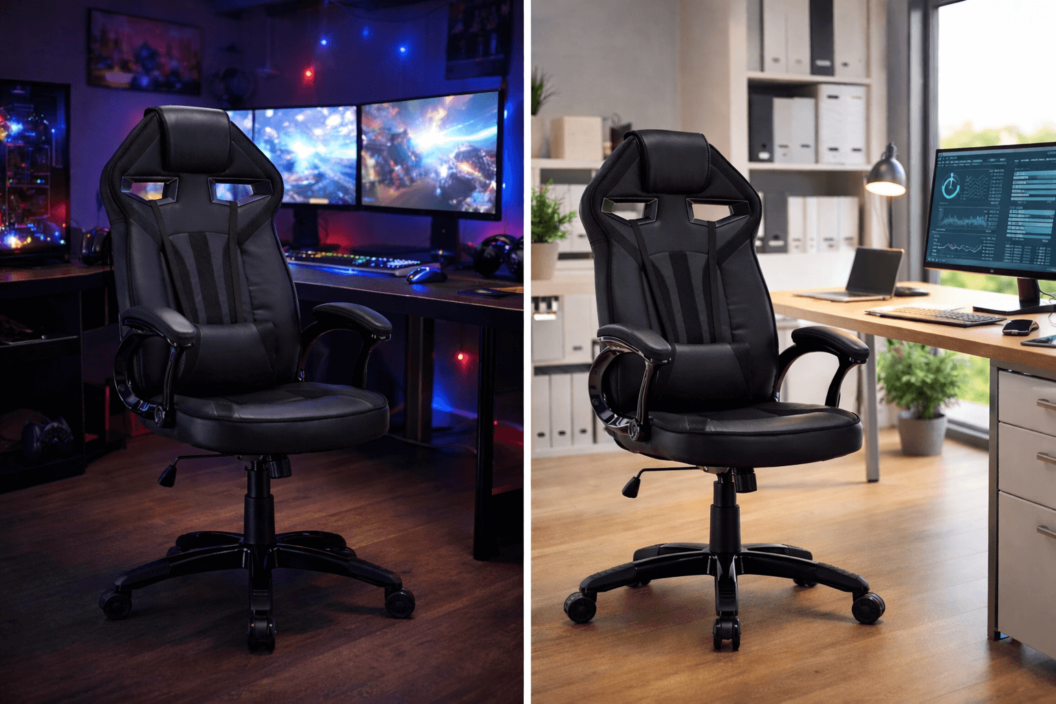 FOTEL OBROTOWY GAMINGOWY KRZESŁO DRIFT CZARNY