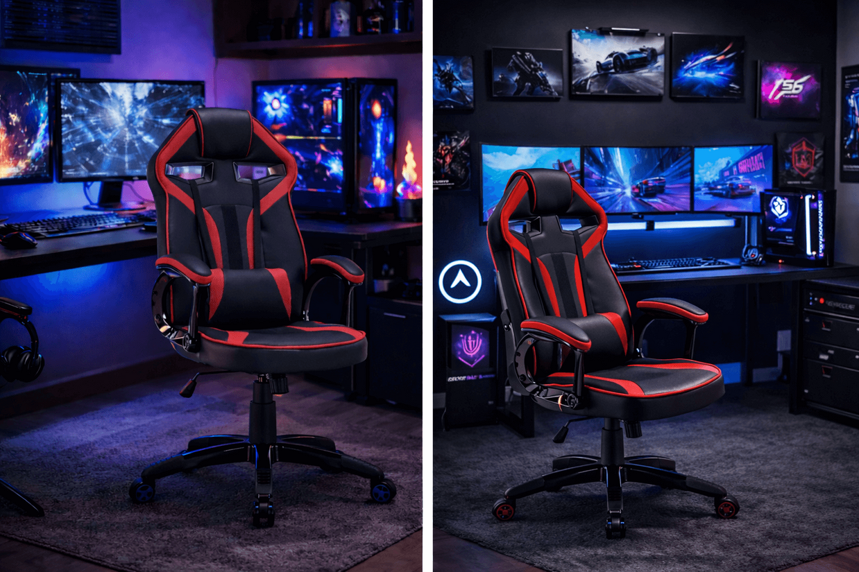 FOTEL OBROTOWY GAMINGOWY KRZESŁO DRIFT CZERWONY