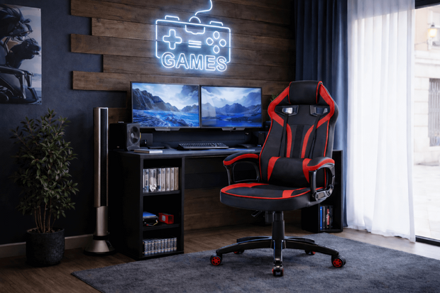 FOTEL OBROTOWY GAMINGOWY KRZESŁO DRIFT CZERWONY
