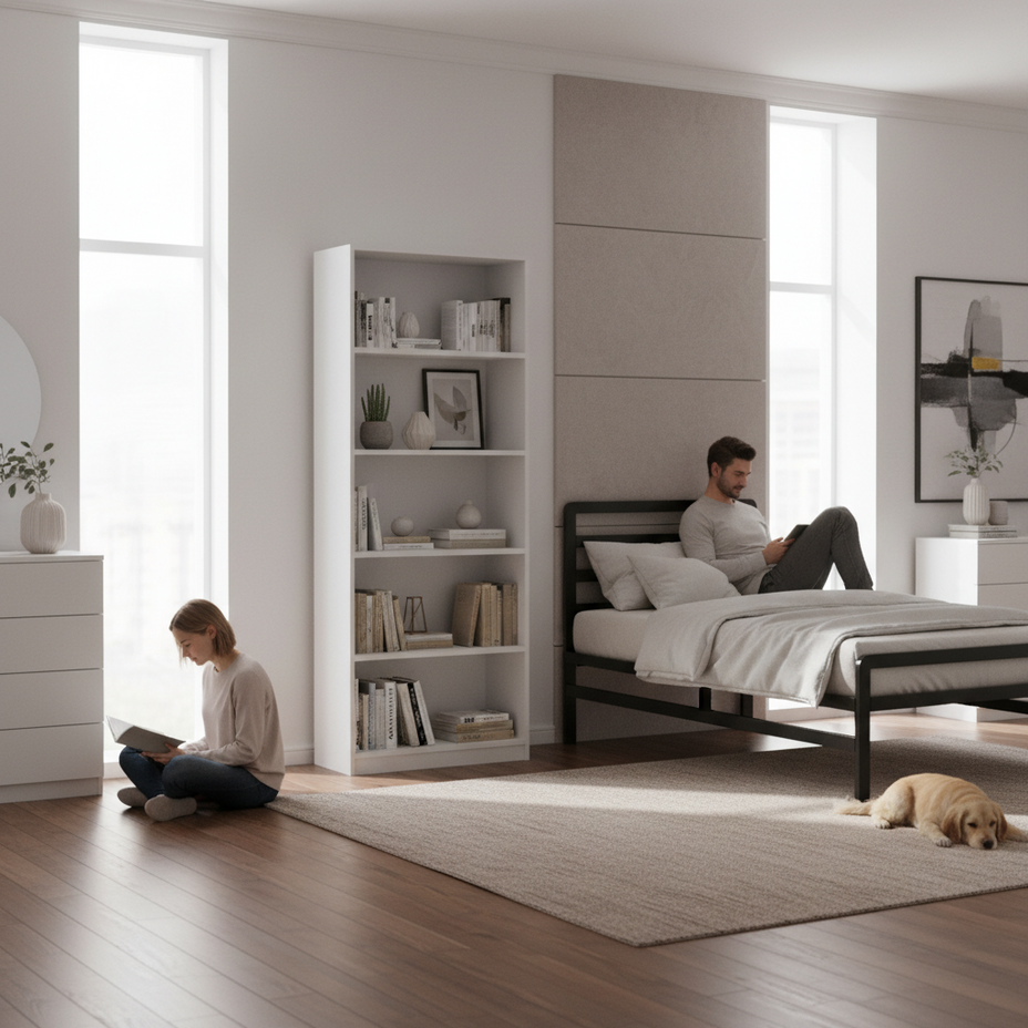 ŁÓŻKO 90x200 METALOWE - CZARNE