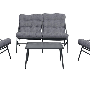 Zestaw Mebli Ogrodowych VIBE 4 Częściowy Fotele Sofa Stolik SZARY