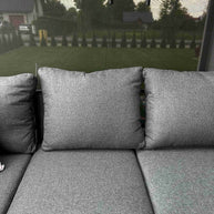 Zestaw Mebli Ogrodowych Jadalnianych TEXAS Narożny dla 6 Osób Sofa Stół Ławka SZARY