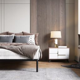 Stelaż Łóżka BED ALU 160x200 Metalowy Drewniane Listwy Nowoczesny CZARNY