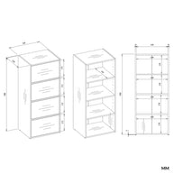 KOMODA ALMA 4 DRZWI 4 PÓŁKI ANTRACYT DĄB ARTISAN