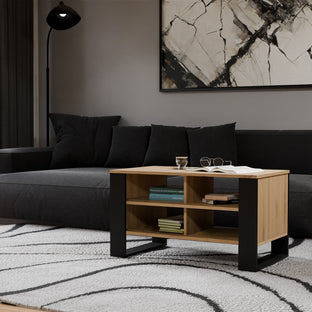 STOLIK KAWOWY ŁAWA MODERN 4P DĄB ARTISAN CZERŃ
