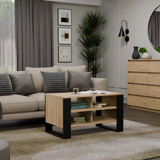 STOLIK KAWOWY ŁAWA MODERN 4P DĄB ARTISAN CZERŃ