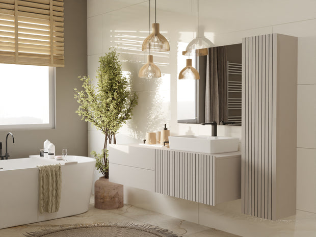 SZAFKA POD UMYWALKĘ TIGO 1D2S KASZMIR RYFLOWANY FRONT 2 SZUFLADY