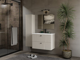 SZAFKA POD UMYWALKĘ TIGO 80 2S KASZMIR RYFLOWANY FRONT + UMYWALKA