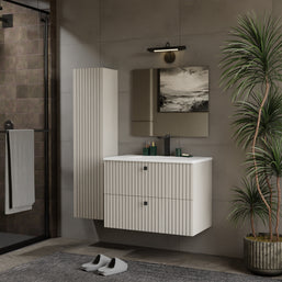 SZAFKA POD UMYWALKĘ TIGO 80 2S KASZMIR RYFLOWANY FRONT + UMYWALKA